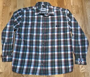 RepYourWater Men's Flannel Plaid Long Sleeve Button Down Collared Shirt Size XL